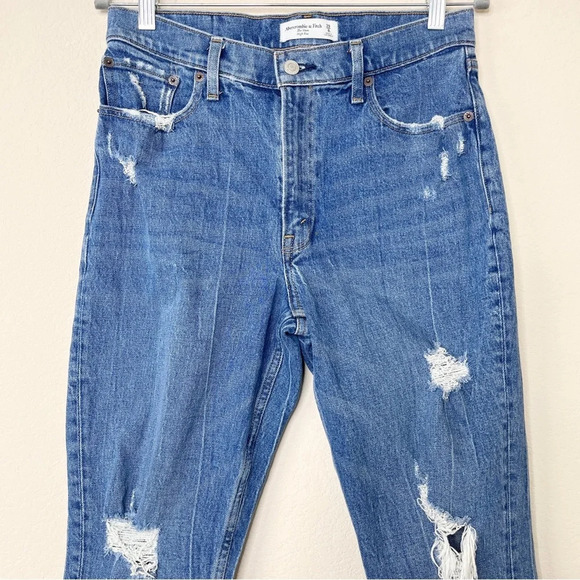 Abercrombie & Fitch The Mom High Rise Jeans Distressed Long - Picture 3 of 12